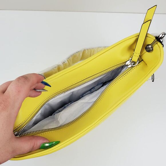 Marc Jacobs Calfskin Tempo Baguette Shoulder Bag Purse Meadowlark Yellow NEW - Picture 7 of 11